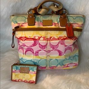 Coach Hampton Watercolor Print Shoulder Bag